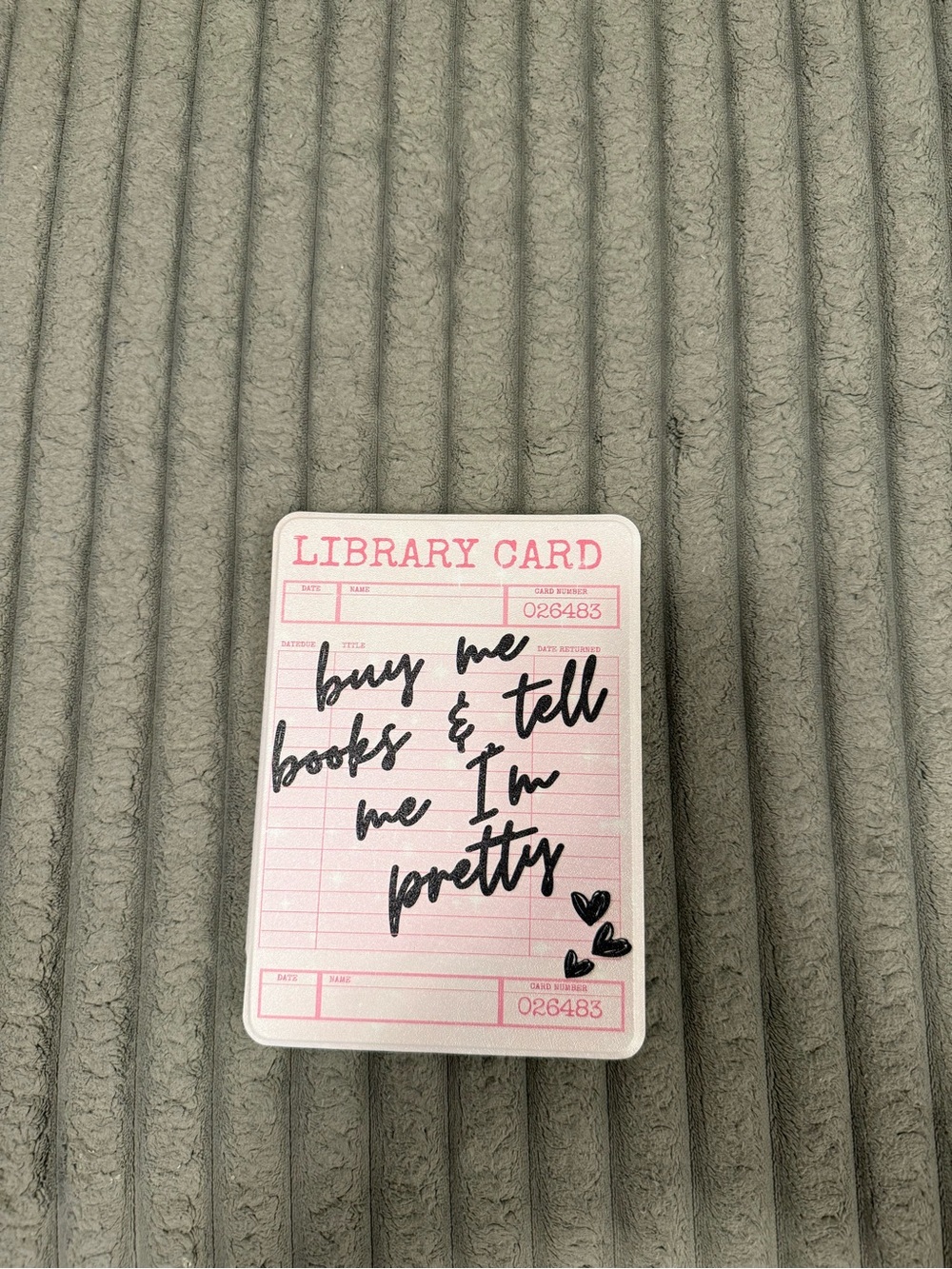 Library Card Sticky Notes - Pink